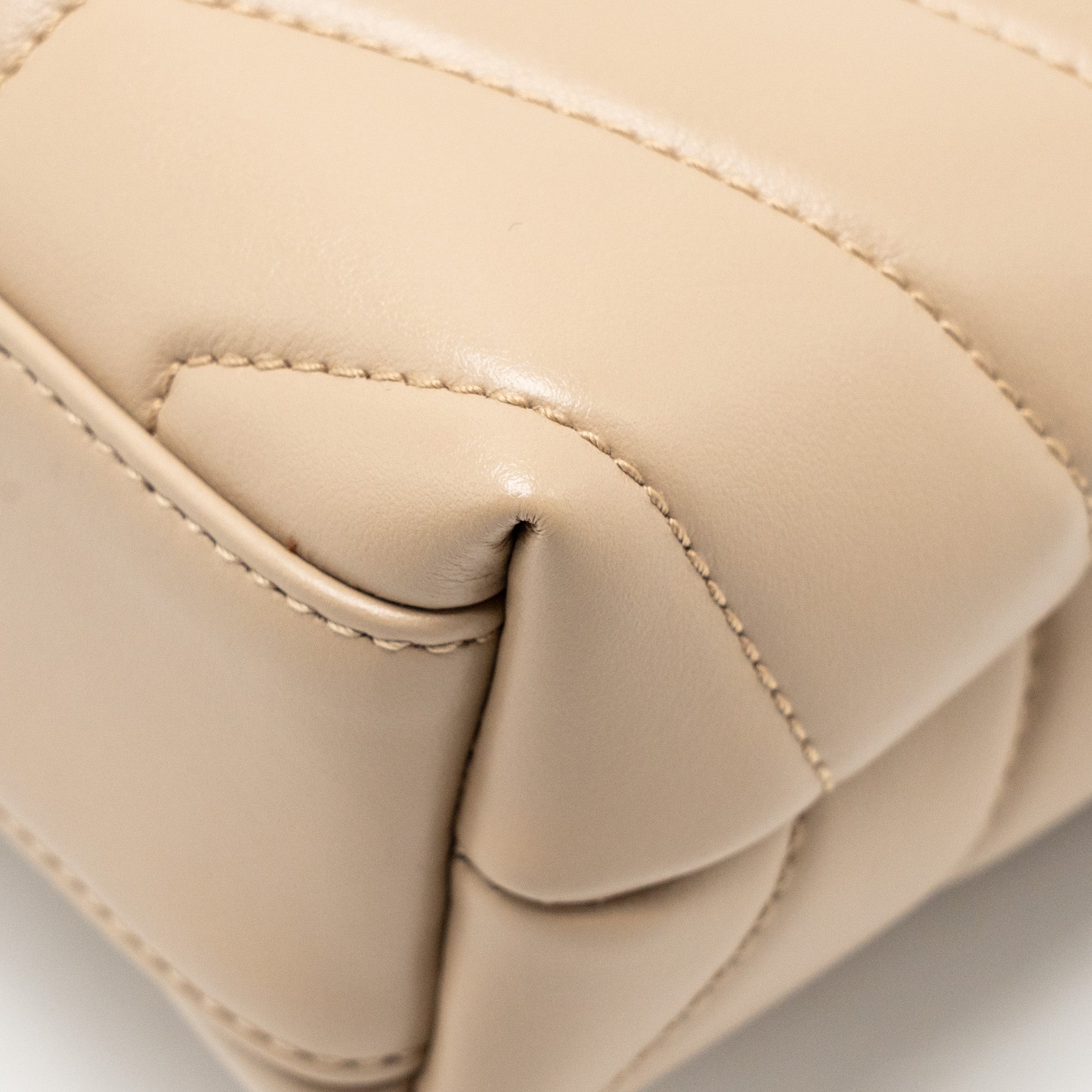 SAINT LAURENT/YSL MINI TOY LOULOU STRAP BAG CALFSKIN DARK BEIGE GHW