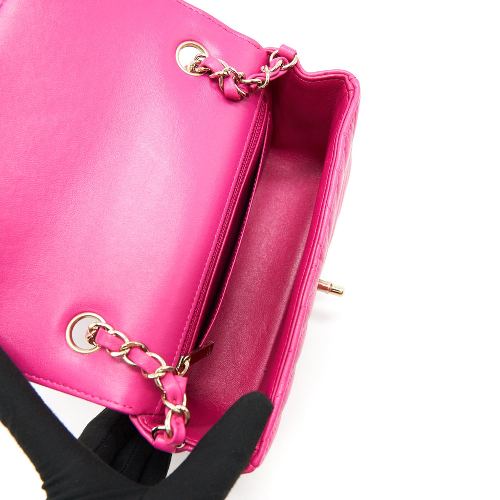 CHANEL CHEVRON MINI RECTANGULAR FLAP BAG PINK WITH LGHW