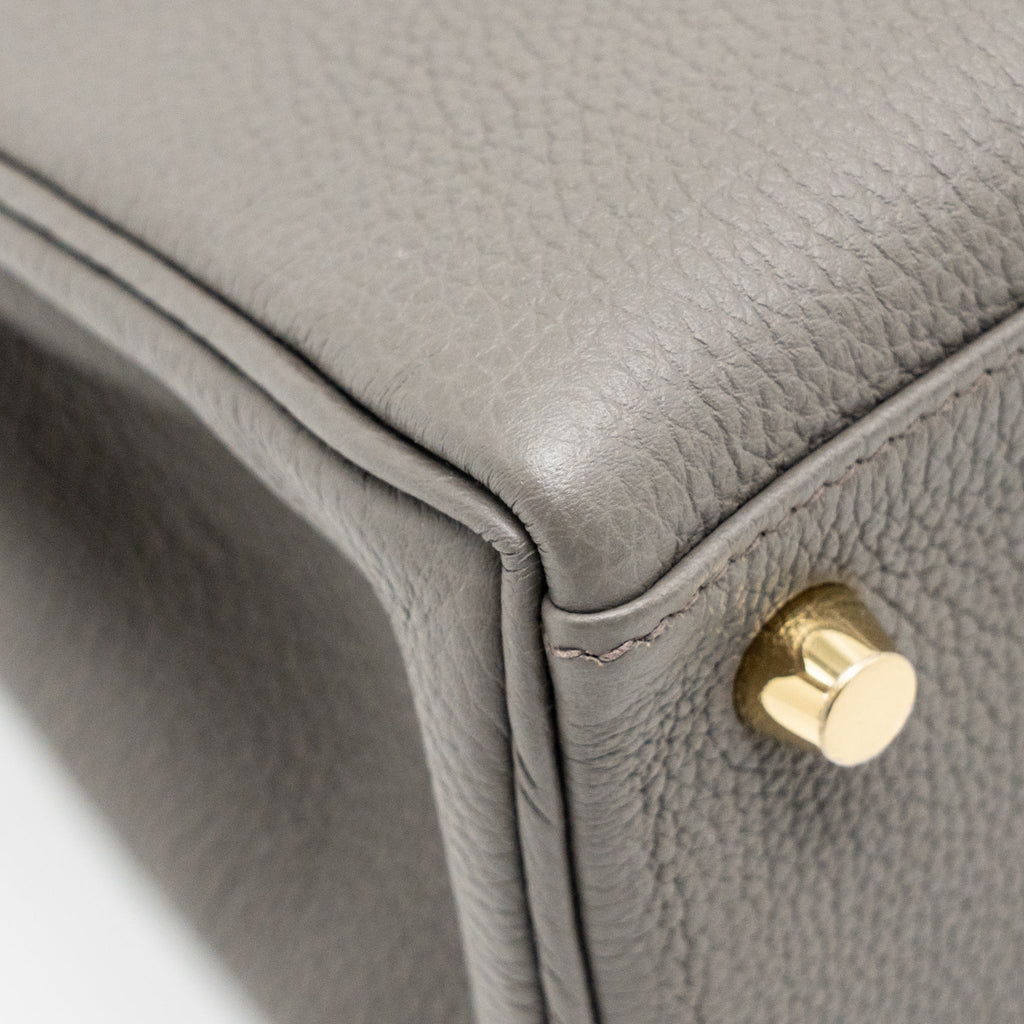 HERMES KELLY 25 TOGO GRIS ETAIN GHW