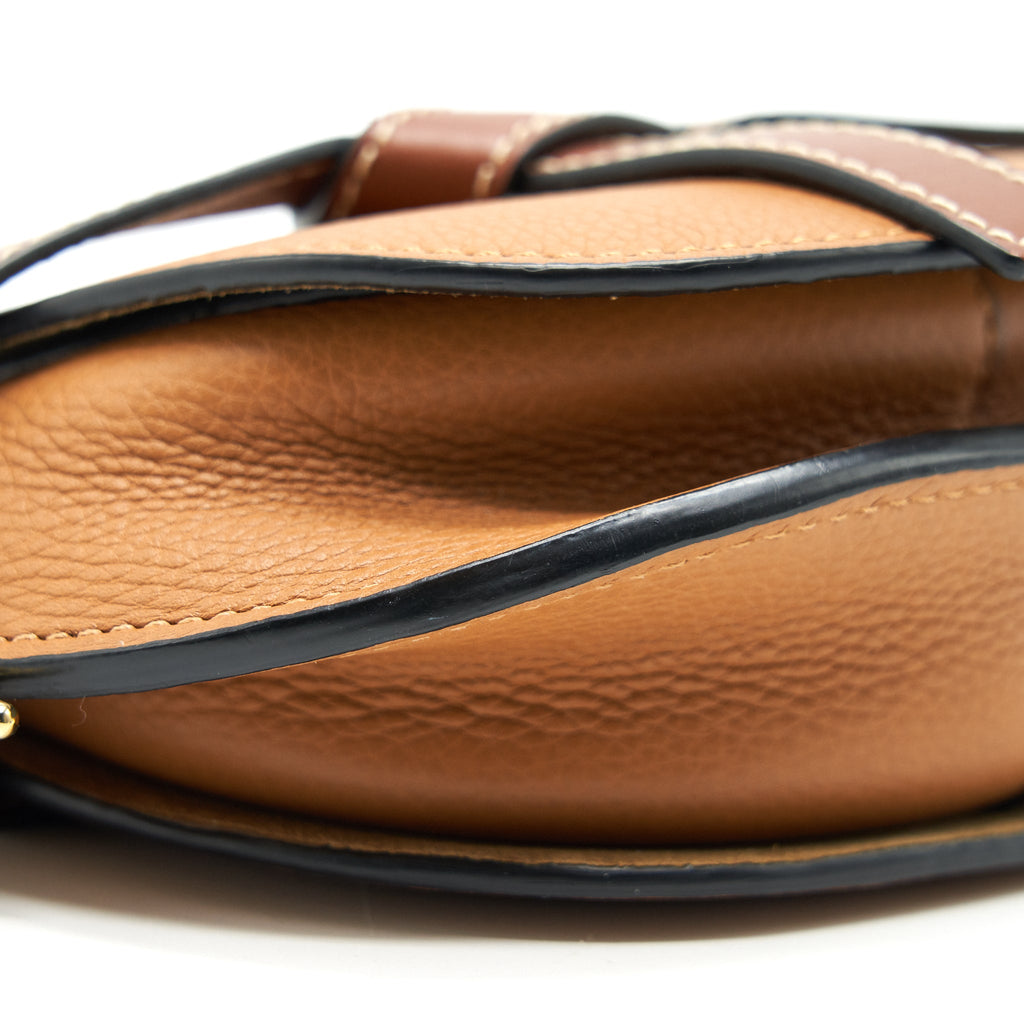 LOEWE GATE MINI LEATHER CROSSBODY BAG TAN
