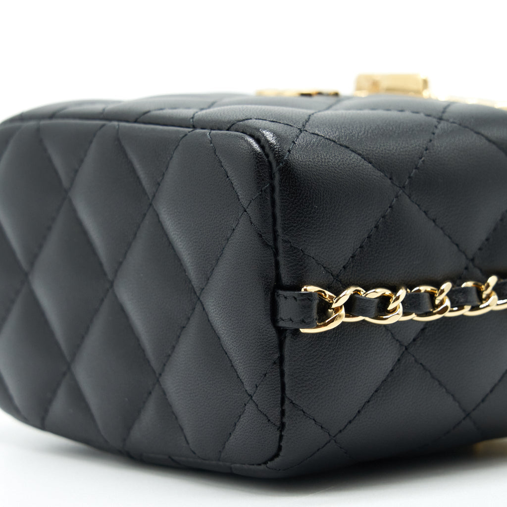 CHANEL 22S SMALL CLIC FLAP VANITY WITH CHAIN LAMBSKIN BLACK LGHW