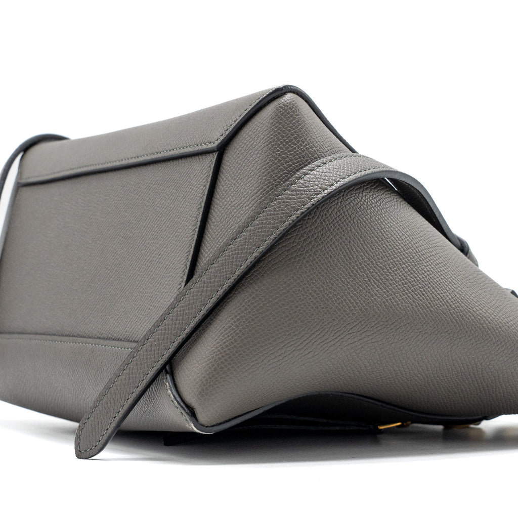 CELINE MICRO BELT BAG GRAINED CALFSKIN GREY GHW