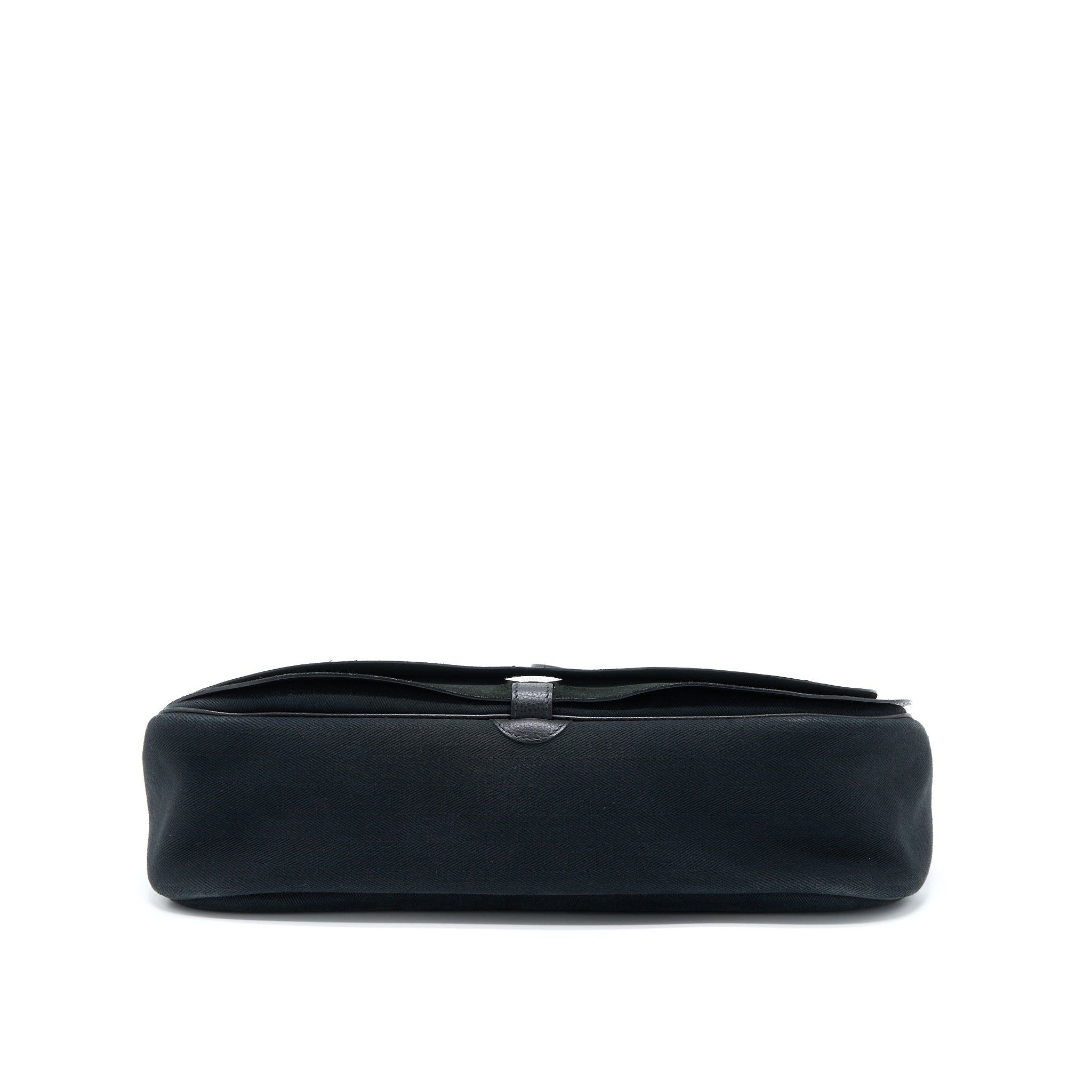 HERMES COLORADO GM BAG VACHE LIEGEE LEATHER / CANVAS BLACK SHW