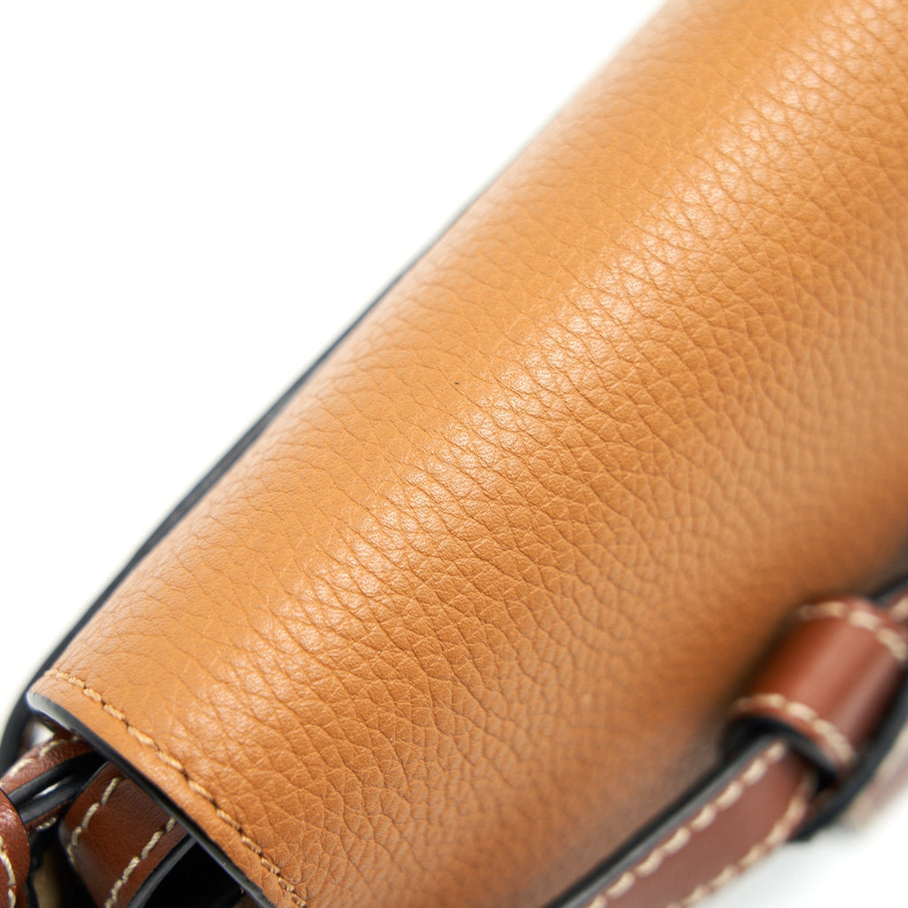 LOEWE GATE MINI LEATHER CROSSBODY BAG TAN
