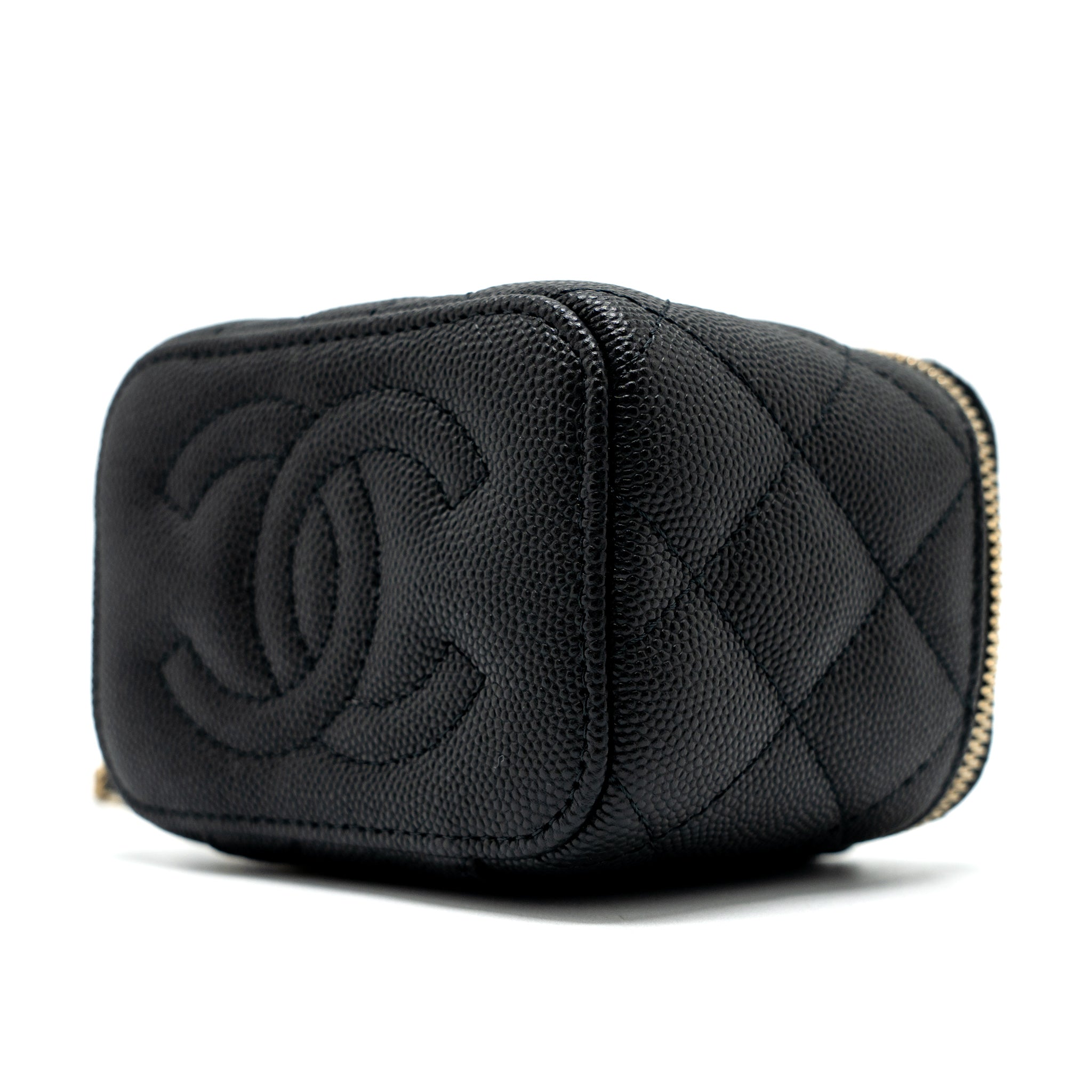CHANEL MINI VANITY WITH CHAIN CAVIAR BLACK LGHW (MICROCHIP)