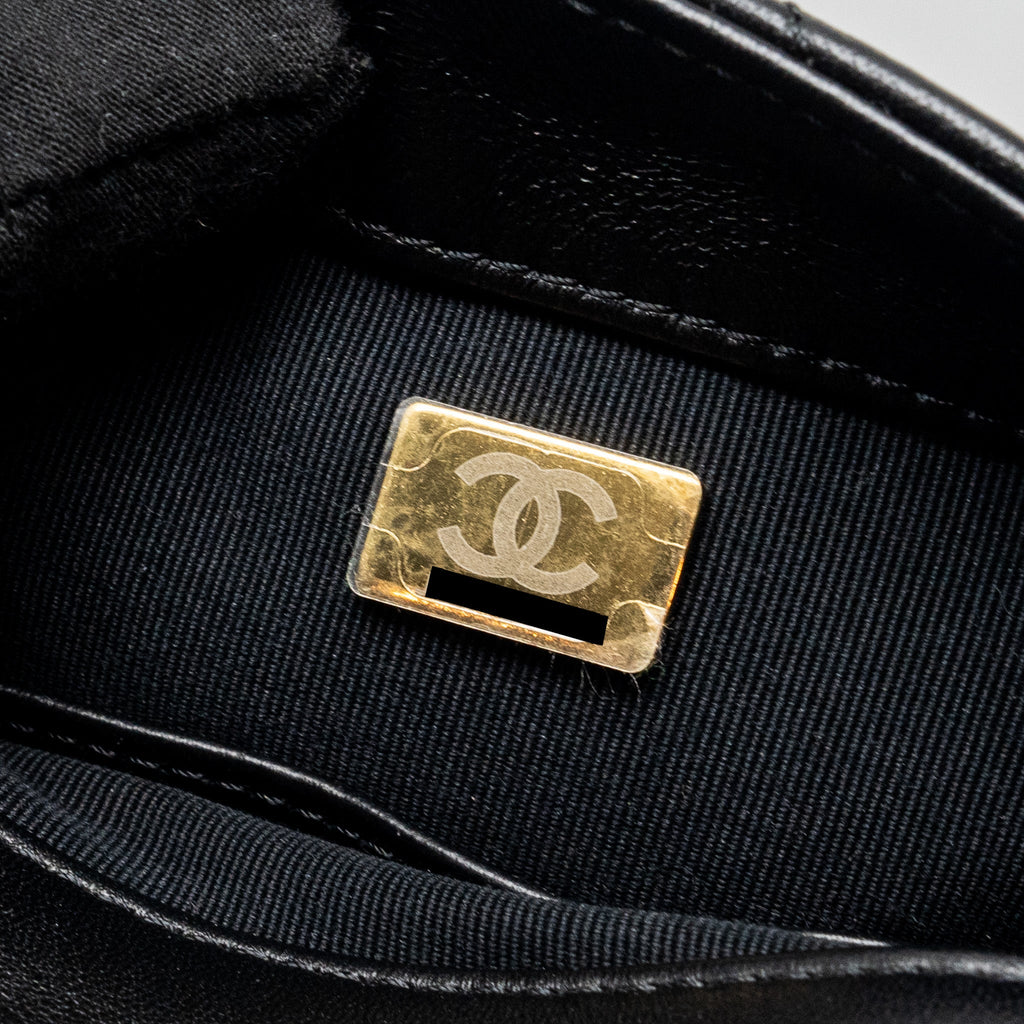 CHANEL MINI SQUARE FLAP BAG WITH GIANT CHAIN LAMBSKIN GHW (MICROCHIP)