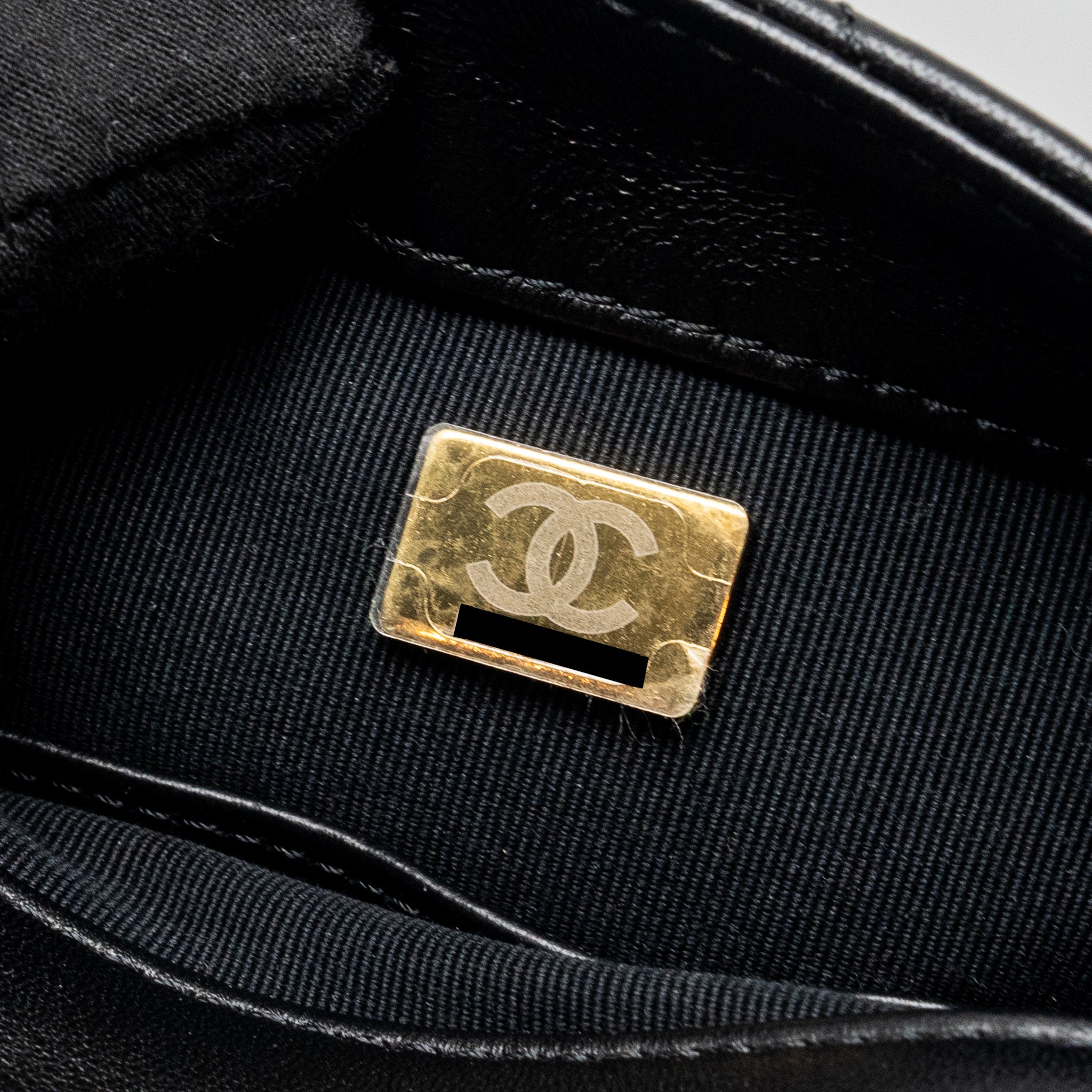 CHANEL MINI SQUARE FLAP BAG WITH GIANT CHAIN LAMBSKIN GHW (MICROCHIP)