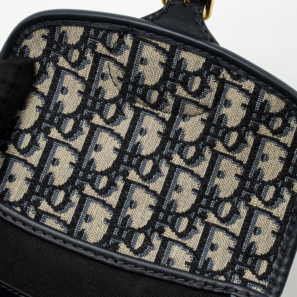 DIOR SMALL DIOR BOBBY BAG OBLIQUE JACQUARD BLUE/MULTICOLOUR GHW