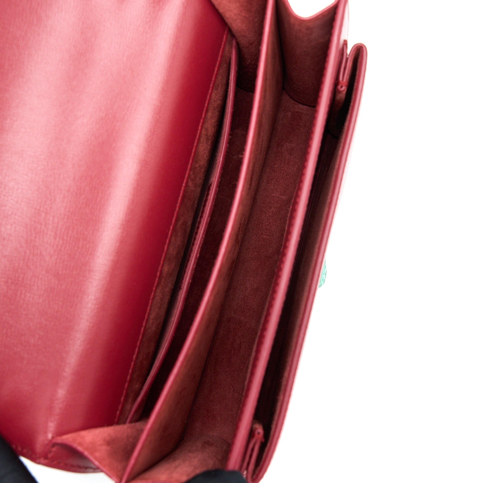 SAINT LAURENT/YSL SUNSET BAG CALFSKIN RED SHW