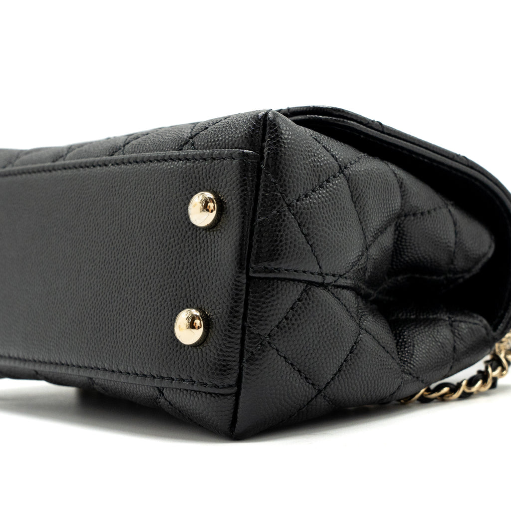 CHANEL COCO HANDLE EXTRA MINI CAVIAR BLACK LGHW(MICROCHIP)