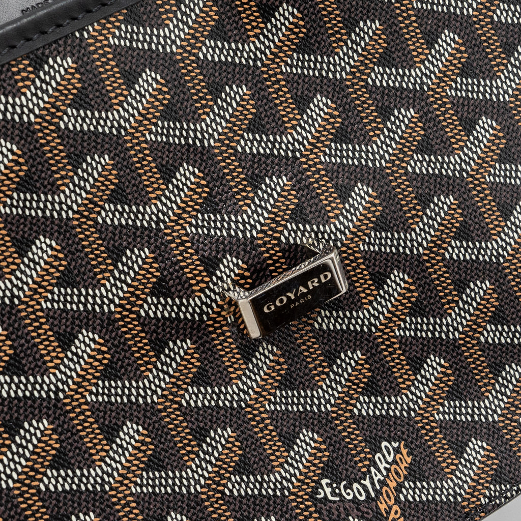 GOYARD BELVEDERE PM MESSENGER BAG GOYARDLINE CANVAS / CALFSKIN BLACK SHW