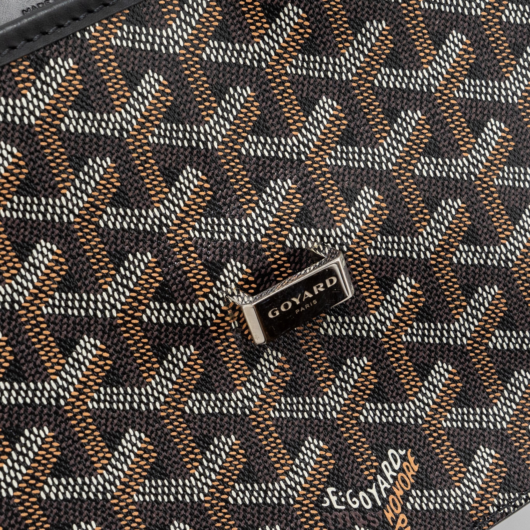 GOYARD BELVEDERE PM MESSENGER BAG GOYARDLINE CANVAS / CALFSKIN BLACK SHW