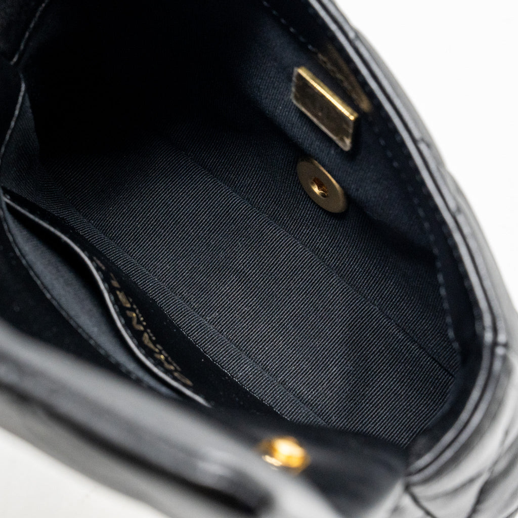 CHANEL MINI SQUARE FLAP BAG WITH GIANT CHAIN LAMBSKIN GHW (MICROCHIP)