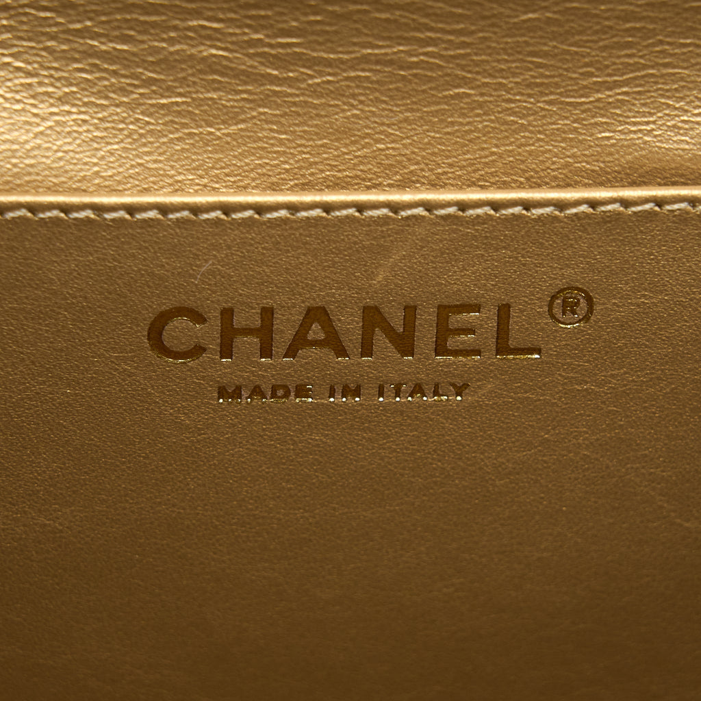 CHANEL KISS LOCK CLASP BAG LAMBSKIN BLACK BRUSHED GHW