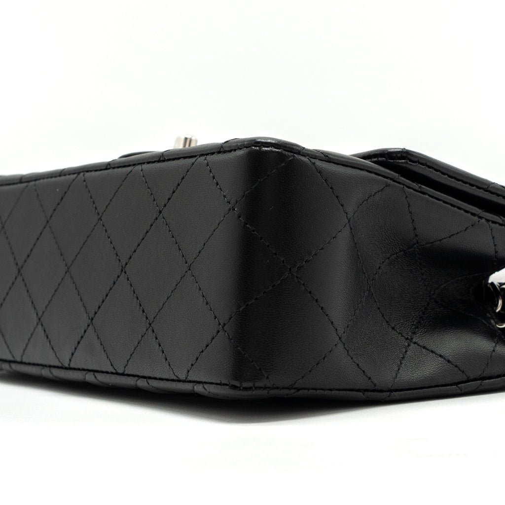 CHANEL MINI RECTANGULAR FLAP BAG LAMBSKIN BLACK WITH SHW (MICROCHIP)