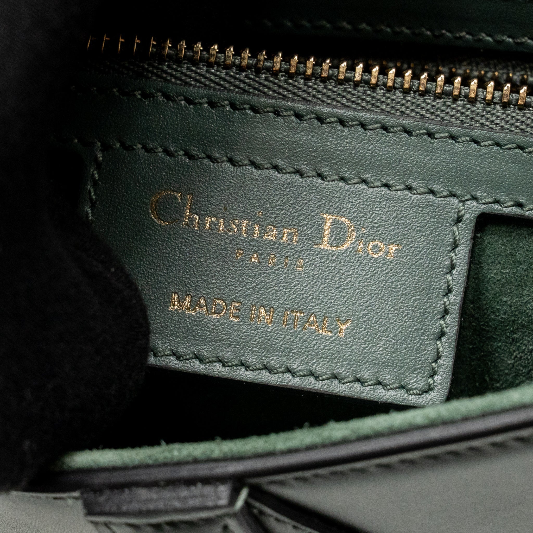 DIOR MEDIUM SADDLE BAG CALFSKIN DARK GREEN GHW