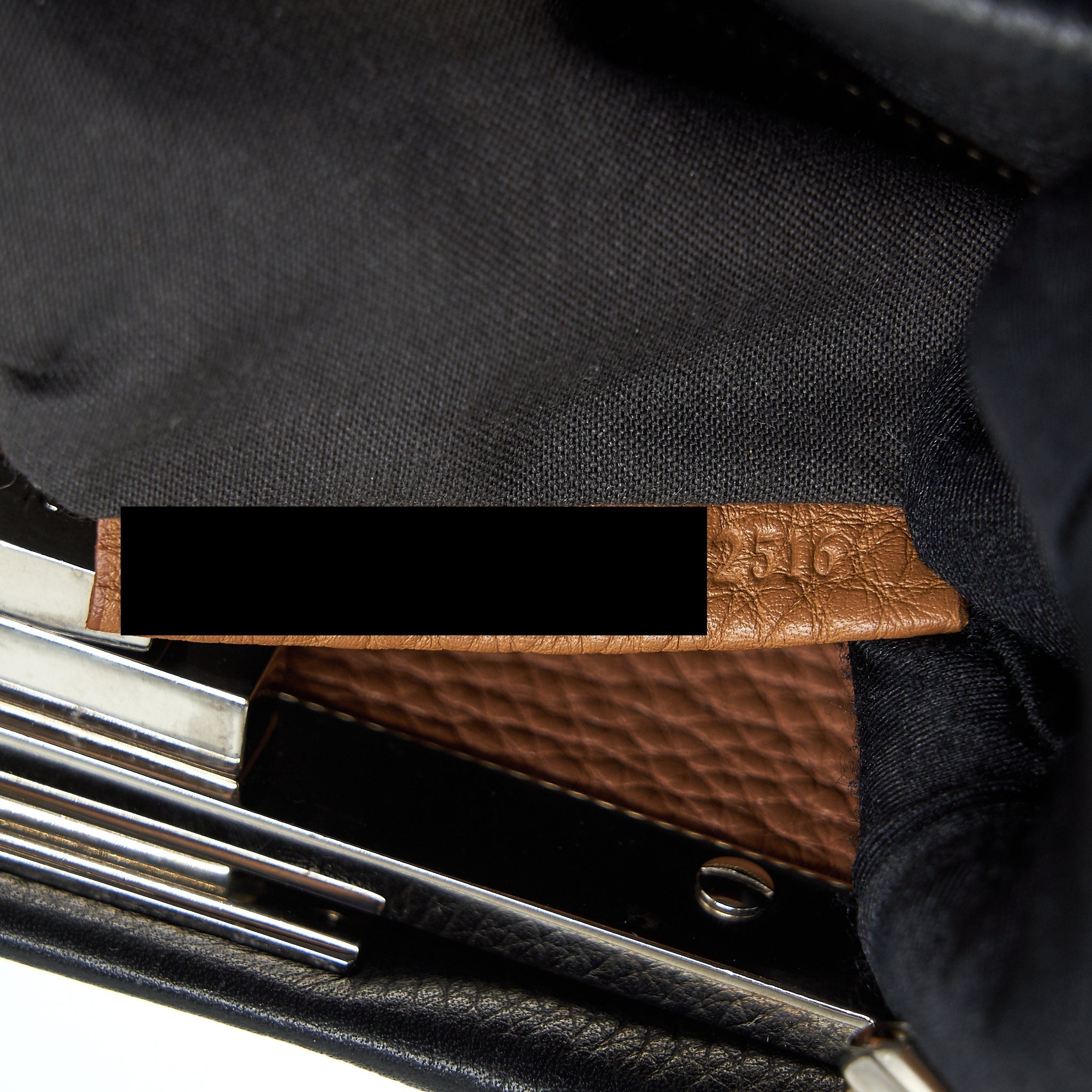 FENDI PEEKABOO TOTE BAG GRAINED CALFSKIN BLACK SHW