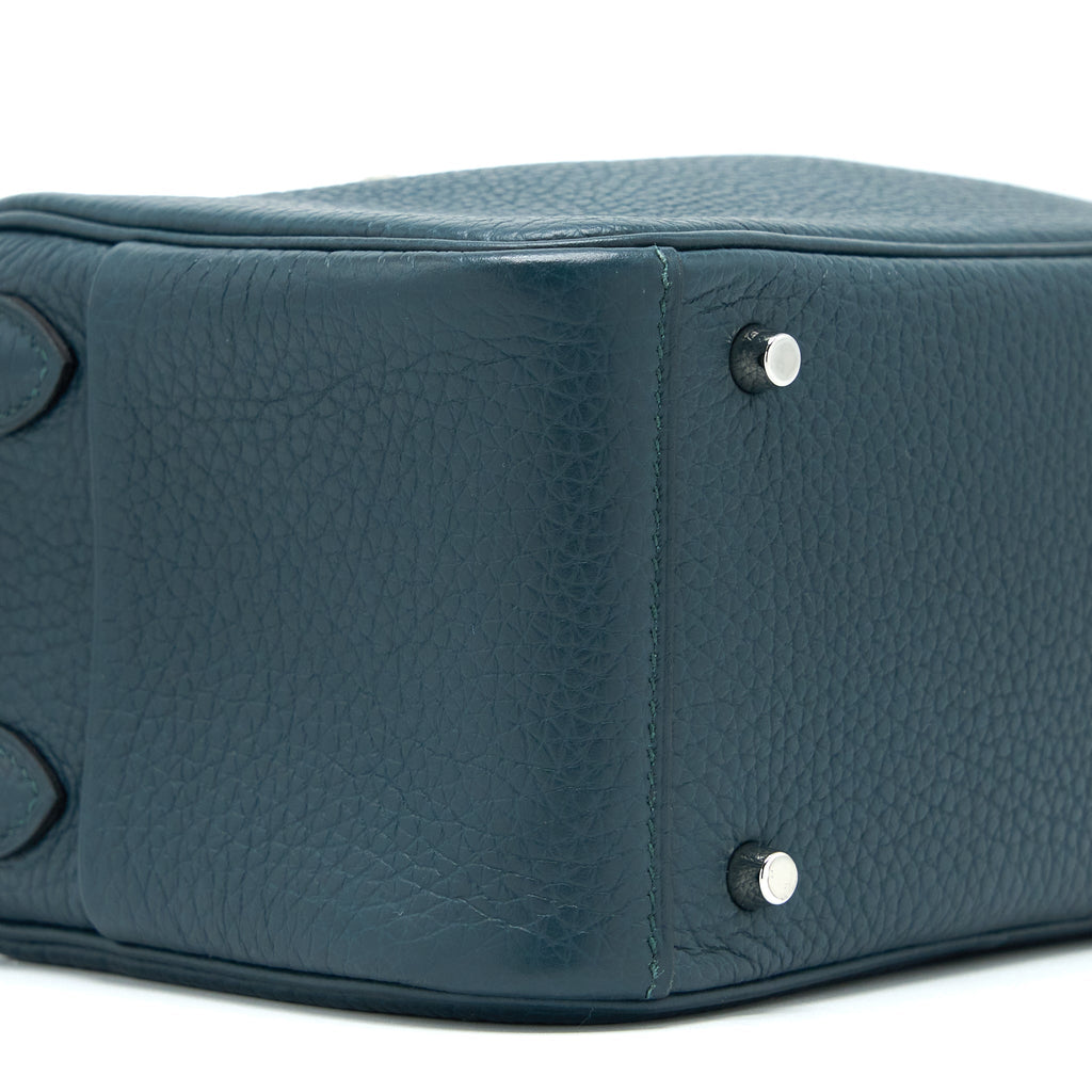 HERMES MINI LINDY CLEMENCE VERT CYPRES SHW