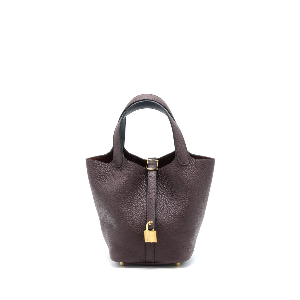 HERMES PICOTIN 18 LOCK BAG CLEMENCE ROUGE SELLIER/CABAN GHW