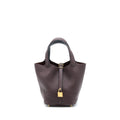 HERMES PICOTIN 18 LOCK BAG CLEMENCE ROUGE SELLIER/CABAN GHW