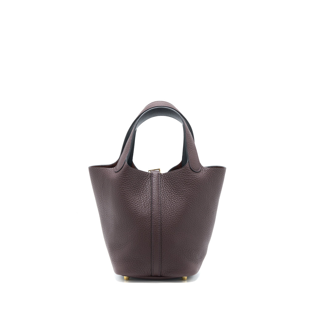 HERMES PICOTIN 18 LOCK BAG CLEMENCE ROUGE SELLIER/CABAN GHW