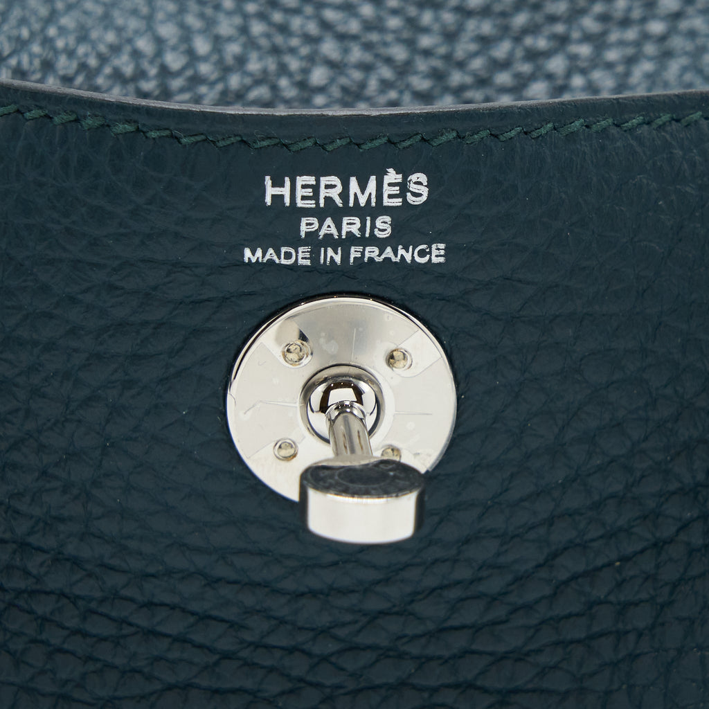 HERMES MINI LINDY CLEMENCE VERT CYPRES SHW