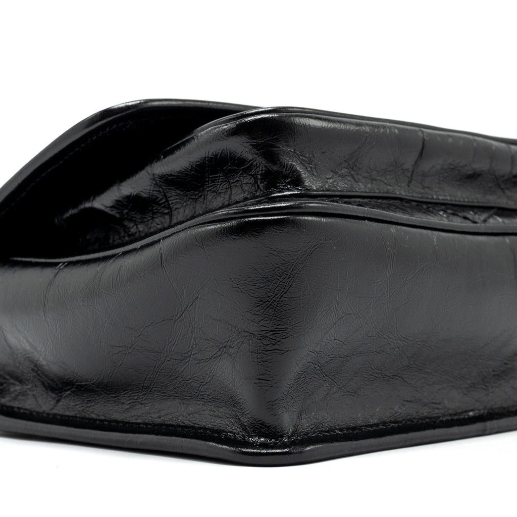 SAINT LAURENT NIKI BABY LEATHER BLACK SHW