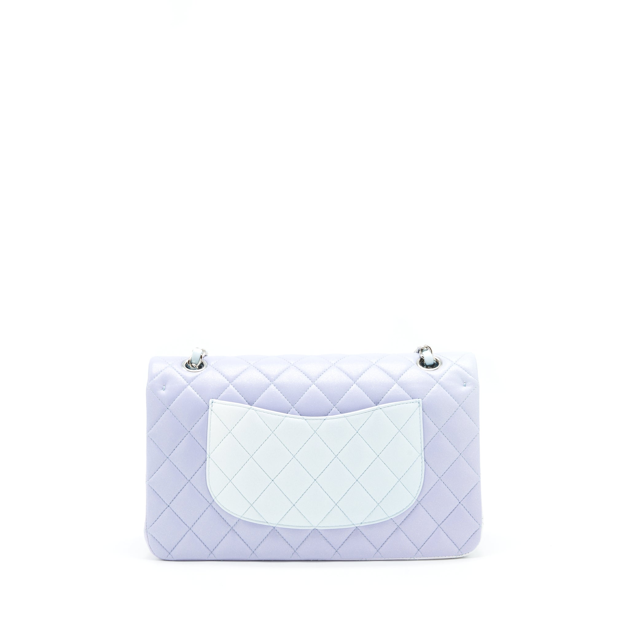 CHANEL 21K MEDIUM CLASSIC DOUBLE FLAP BAG LAMBSKIN OMBRE IRIDESCENT SHW