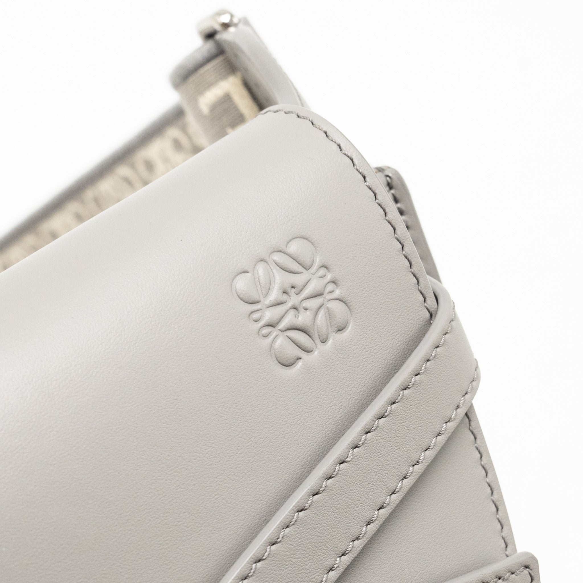 LOEWE MINI GATE DUAL BAG SOFT CALFSKIN JACQUARD GREY SHW