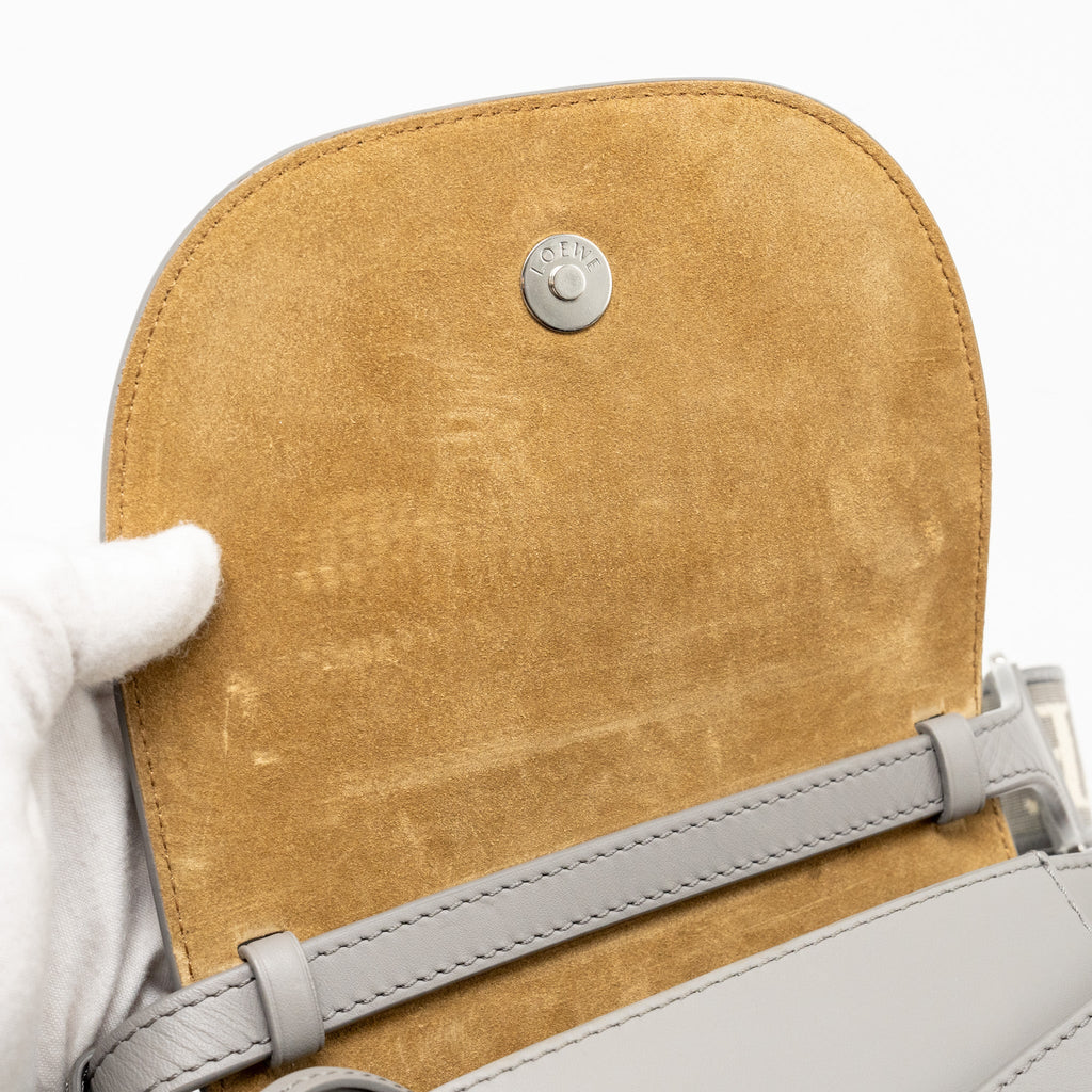 LOEWE MINI GATE DUAL BAG SOFT CALFSKIN JACQUARD GREY SHW