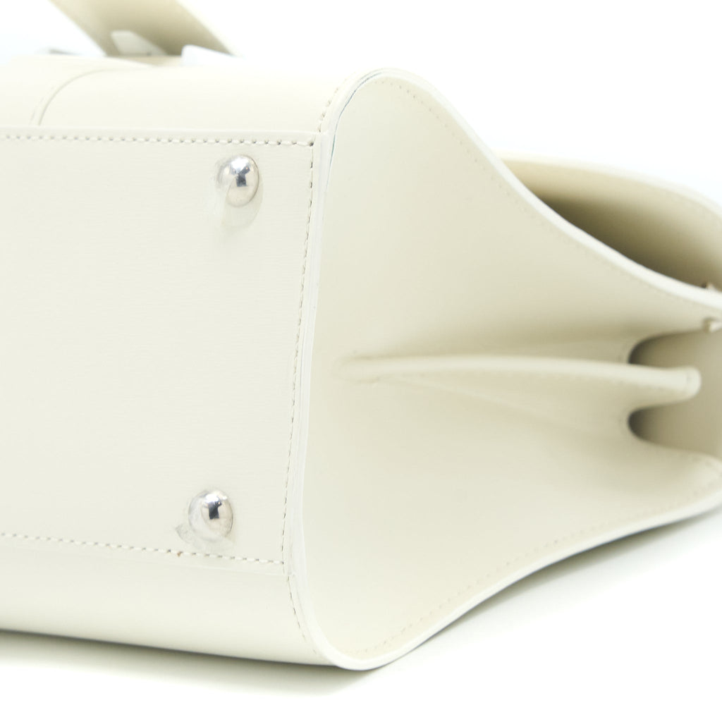 DELVAUX MINI BRILLIANT HANDBAG CALFSKIN WHITE WITH WHITE/SILVER HARDWARE