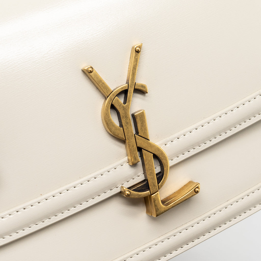 SAINT LAURENT/YSL SMALL SOLFERINO SATCHEL CROSSBODY BAG WHITE GHW