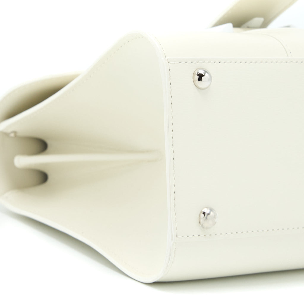 DELVAUX MINI BRILLIANT HANDBAG CALFSKIN WHITE WITH WHITE/SILVER HARDWARE