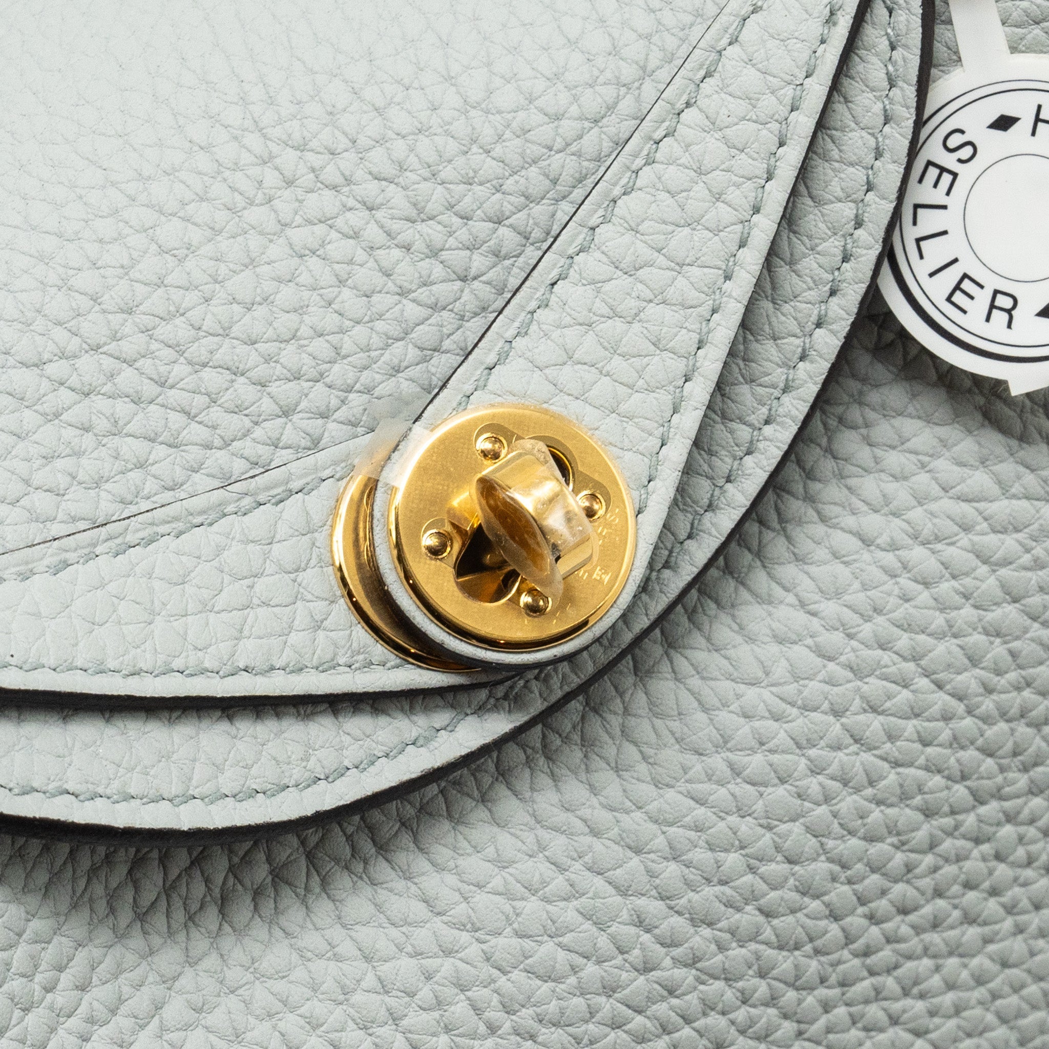 HERMES MINI LINDY CLEMENCE BLUE PALE GHW