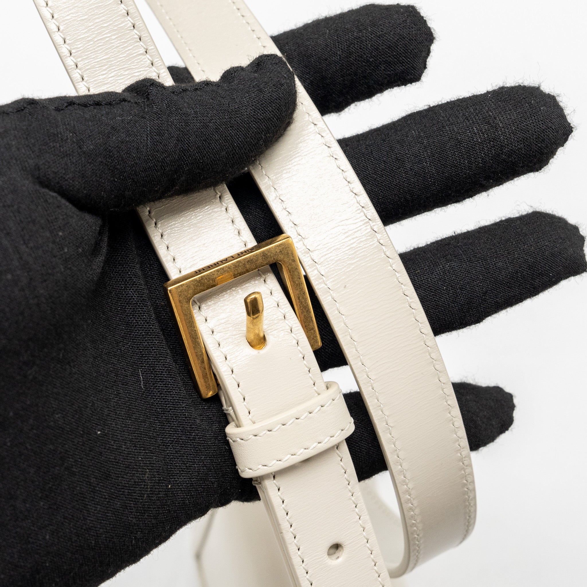 SAINT LAURENT/YSL SMALL SOLFERINO SATCHEL CROSSBODY BAG WHITE GHW