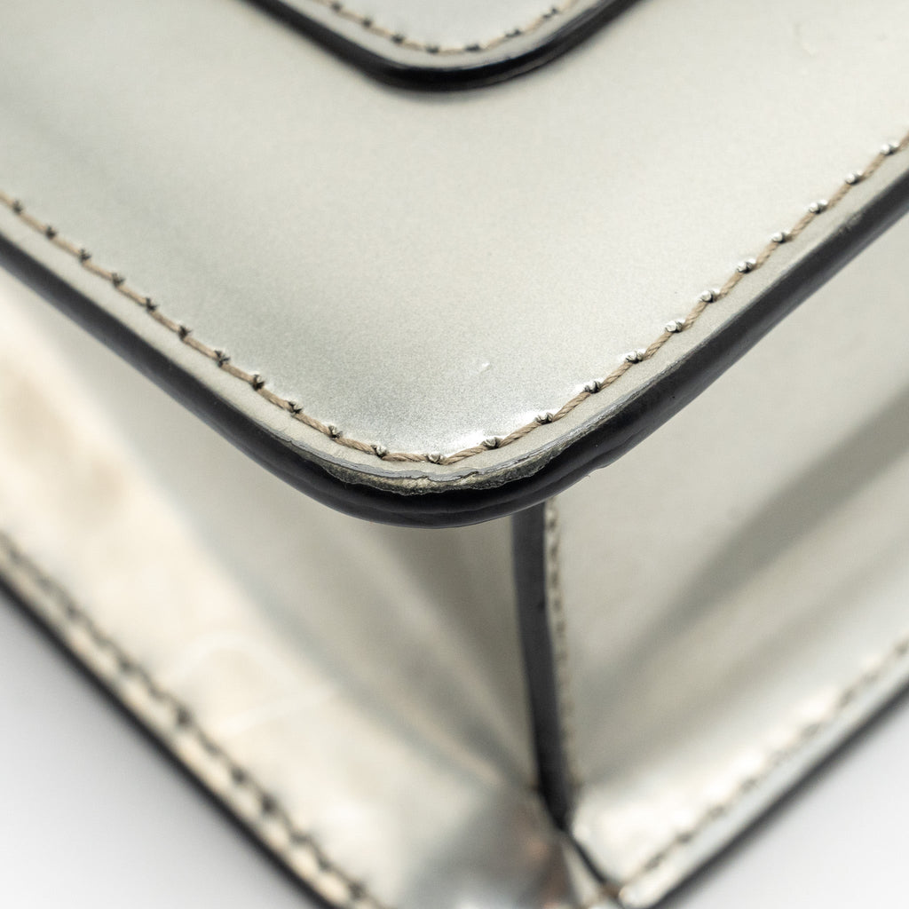 BVLGARI SERPENTI FOREVER SHOULDER BAG LEATHER SILVER LGHW