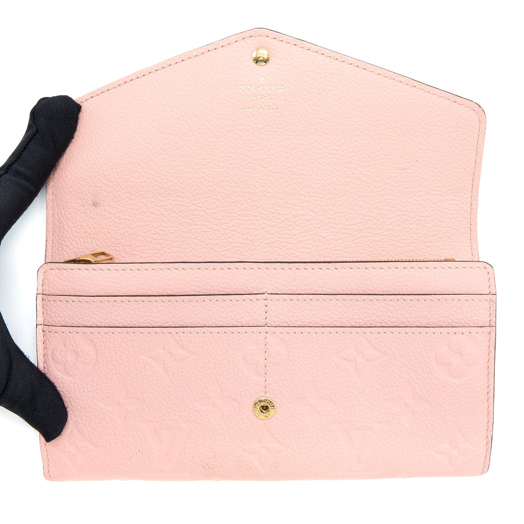 LOUIS VUITTON SARAH WALLET MONOGRAM EMPREINTE LIGHT PINK GHW