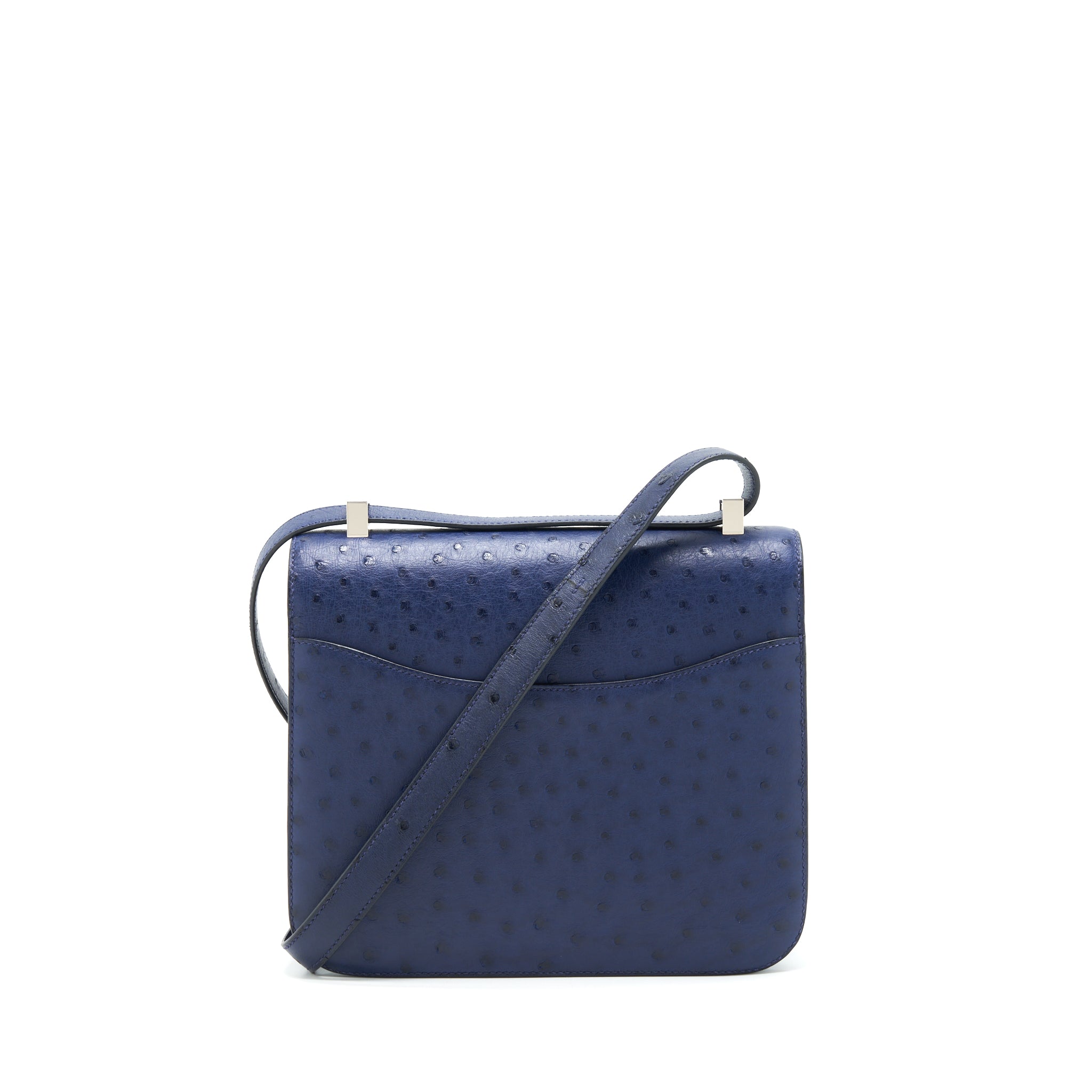HERMES CONSTANCE 24 OSTRICH BLEU IRIS SHW