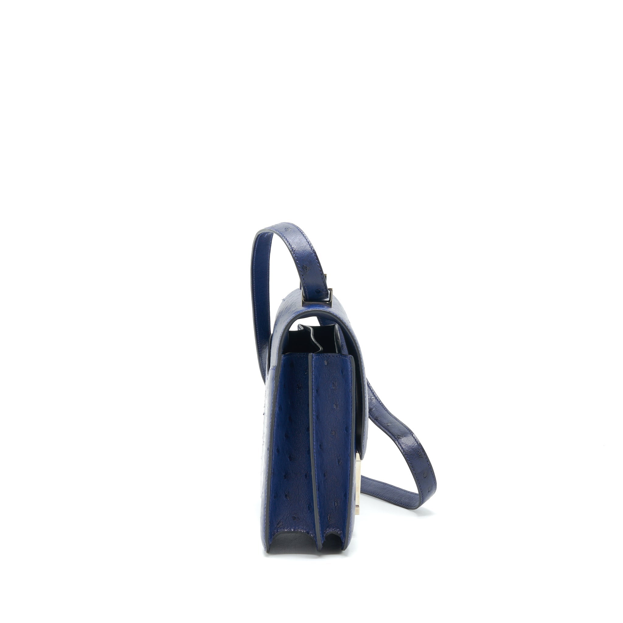 HERMES CONSTANCE 24 OSTRICH BLEU IRIS SHW