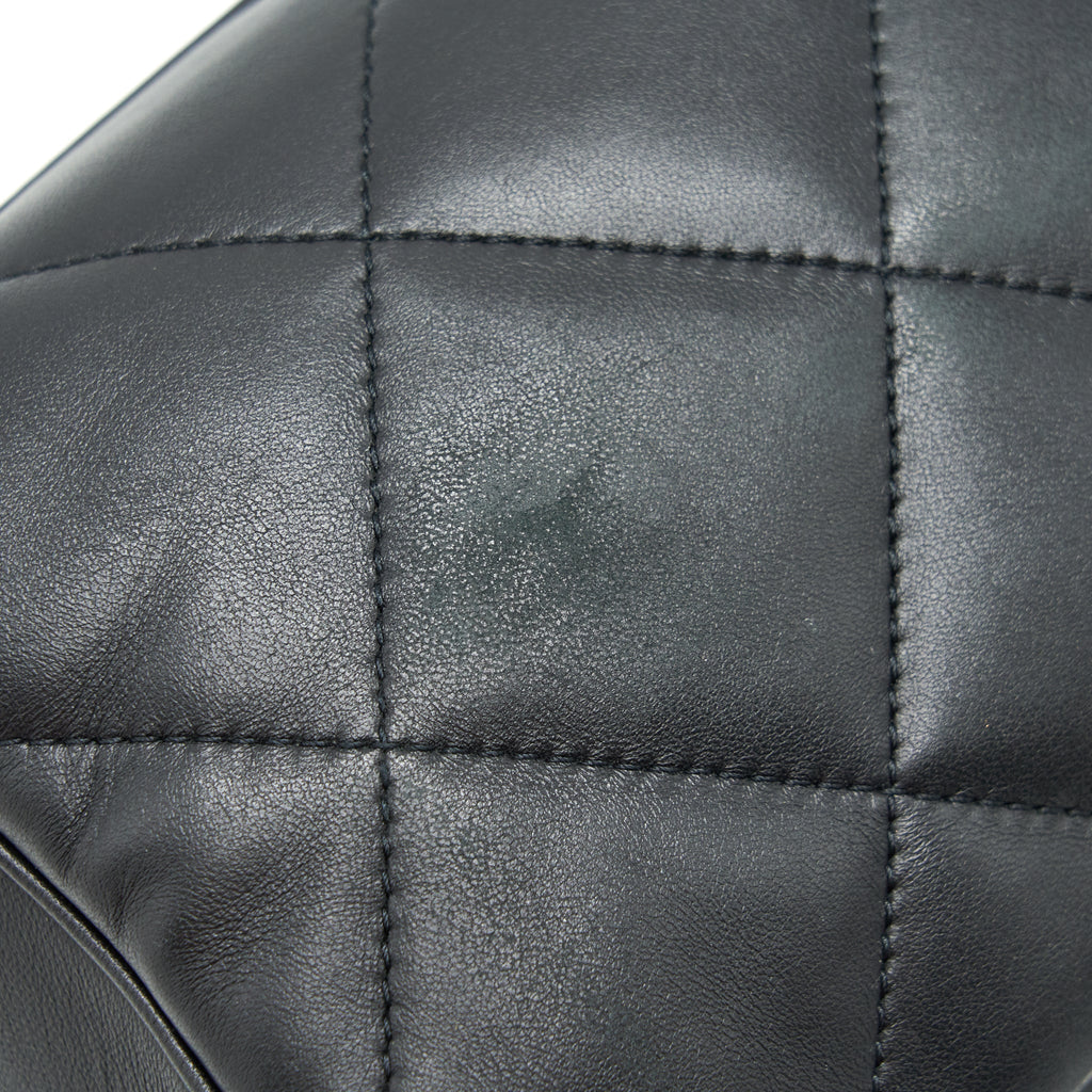 CHANEL BLACK LAMBSKIN BOWLING BAG GHW