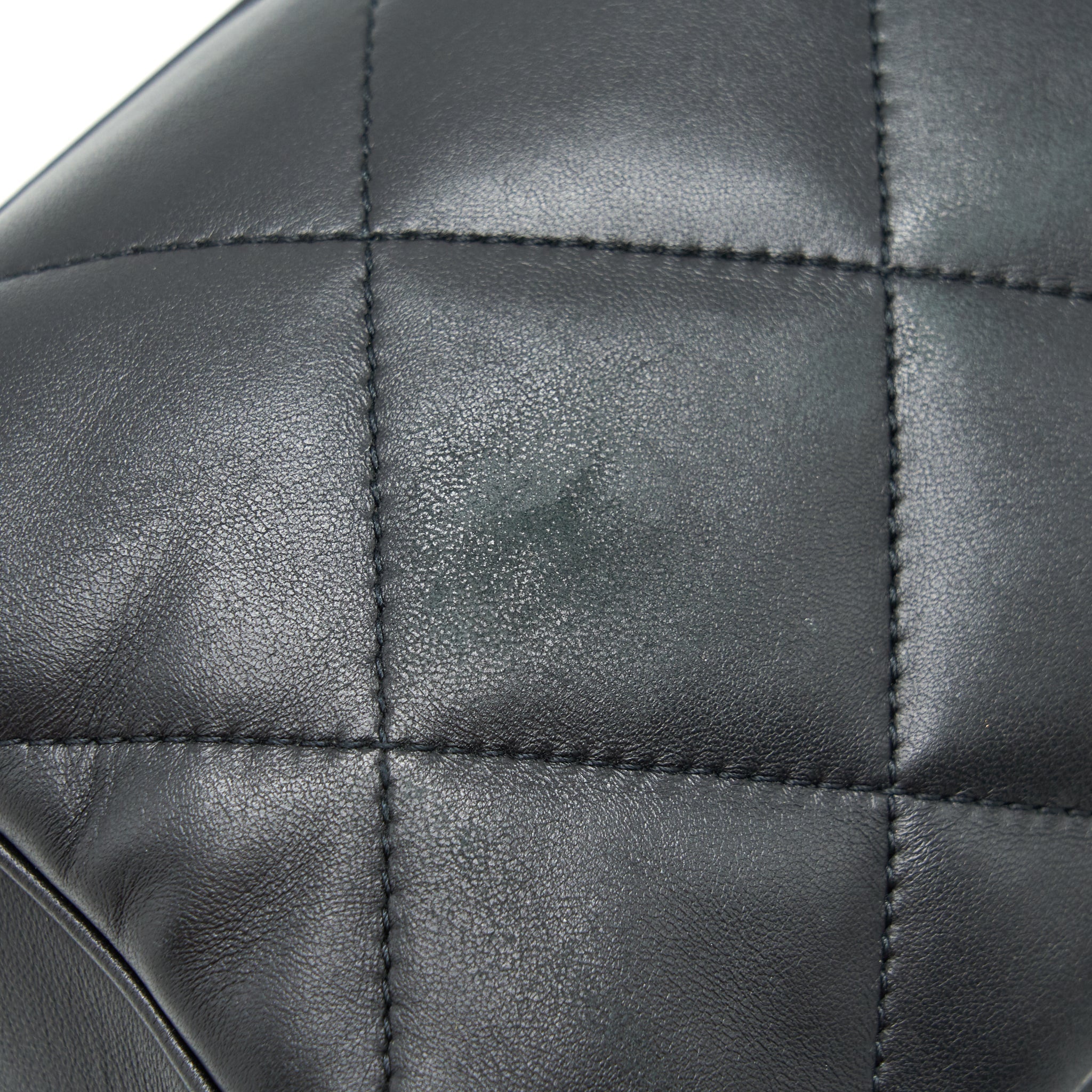 CHANEL BLACK LAMBSKIN BOWLING BAG GHW