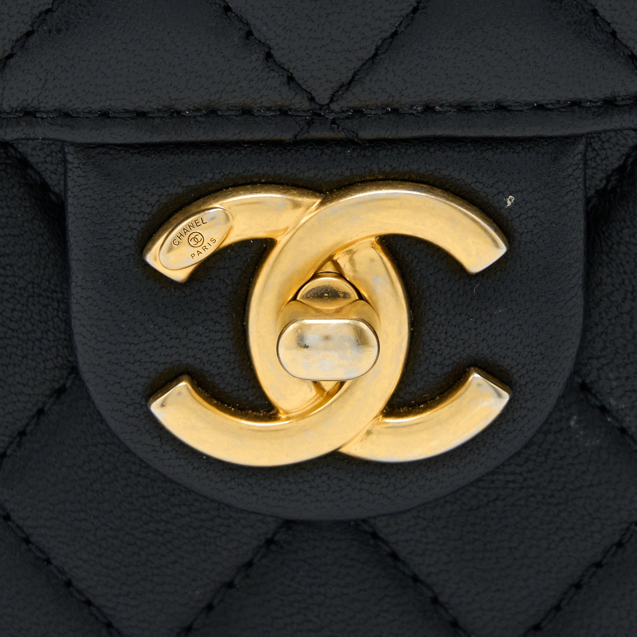CHANEL VERTICAL PEARL FLAP BAG GOATSKIN BLACK GHW