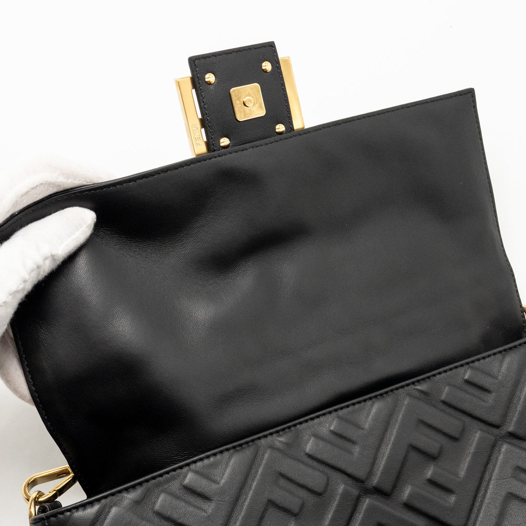 FENDI LARGE BAGUETTE BAG NAPPA BLACK GHW