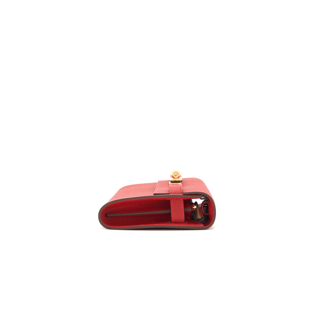 HERMES KELLY TO GO EPSOM ROUGE CASAQUE GHW