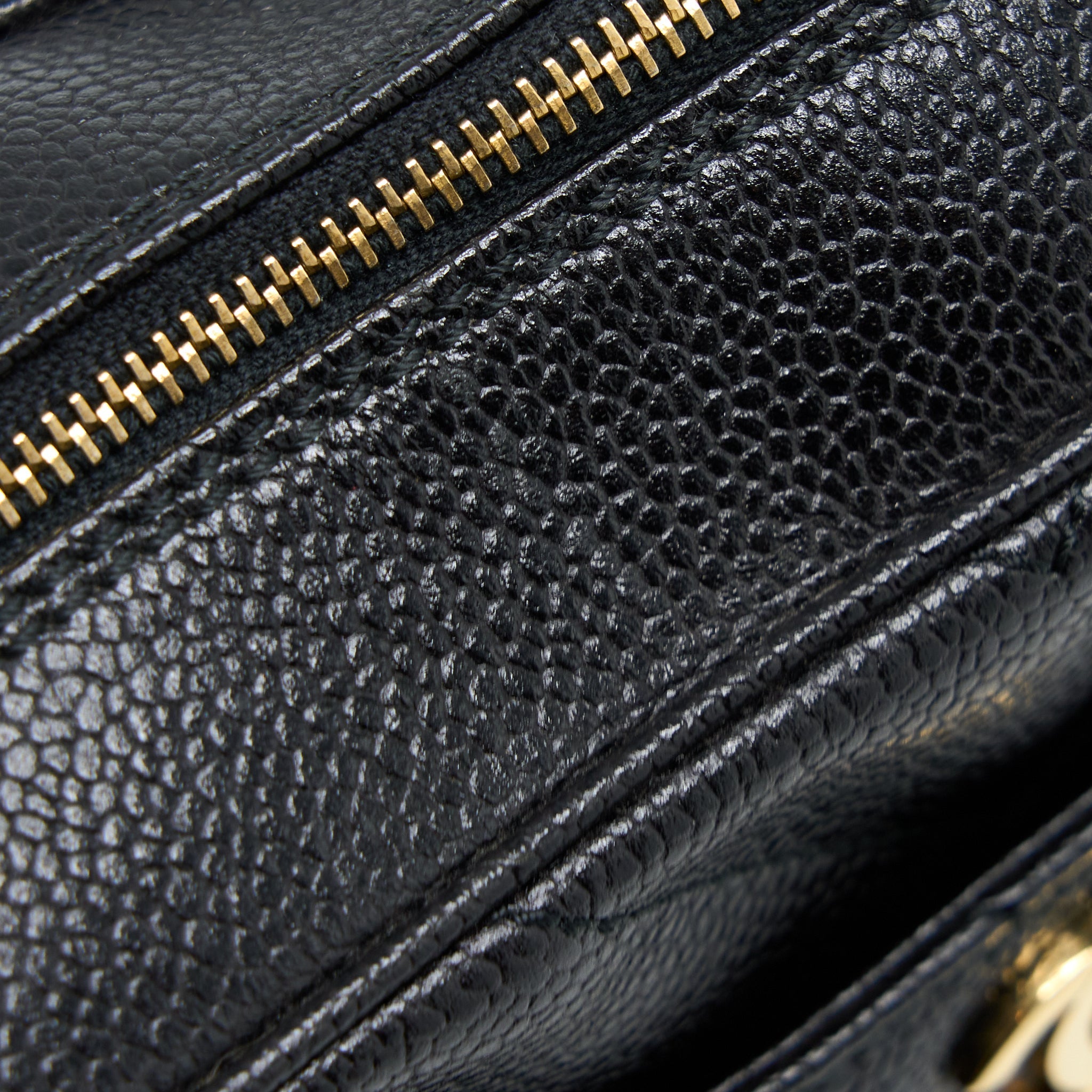 CHANEL VINTAGE CAMERA CHEVRON TOTE BAG CAVIAR BLACK GHW