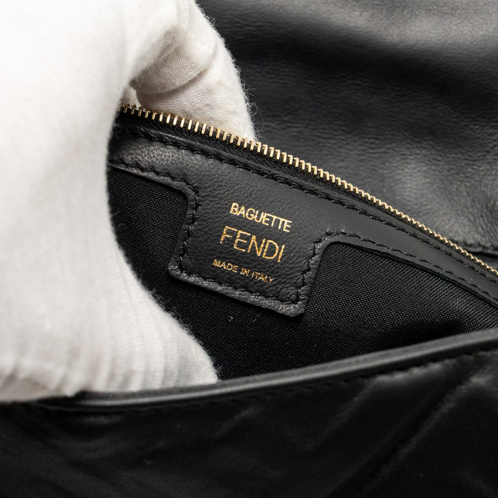 FENDI LARGE BAGUETTE BAG NAPPA BLACK GHW