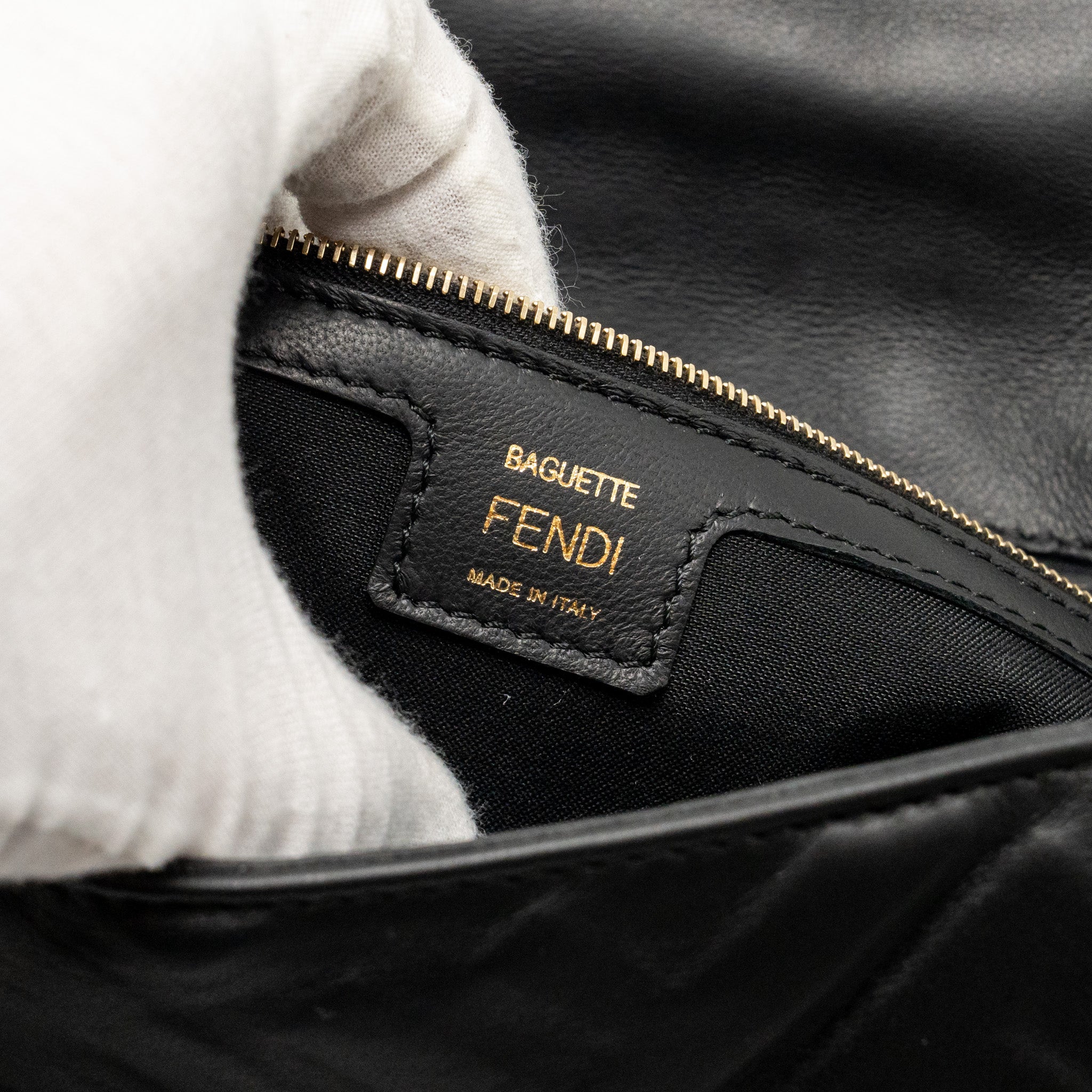 FENDI LARGE BAGUETTE BAG NAPPA BLACK GHW
