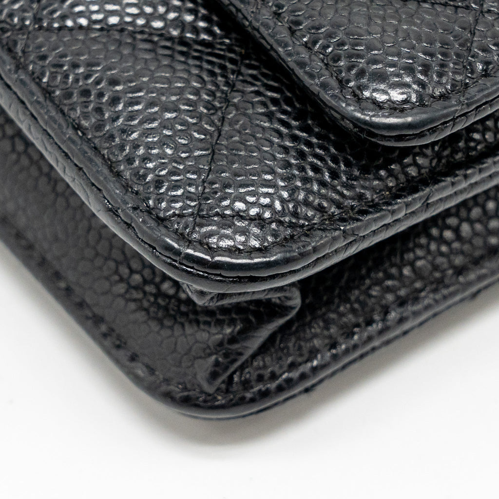 CHANEL CLASSIC WALLET ON CHAIN CAVIAR BLACK GHW