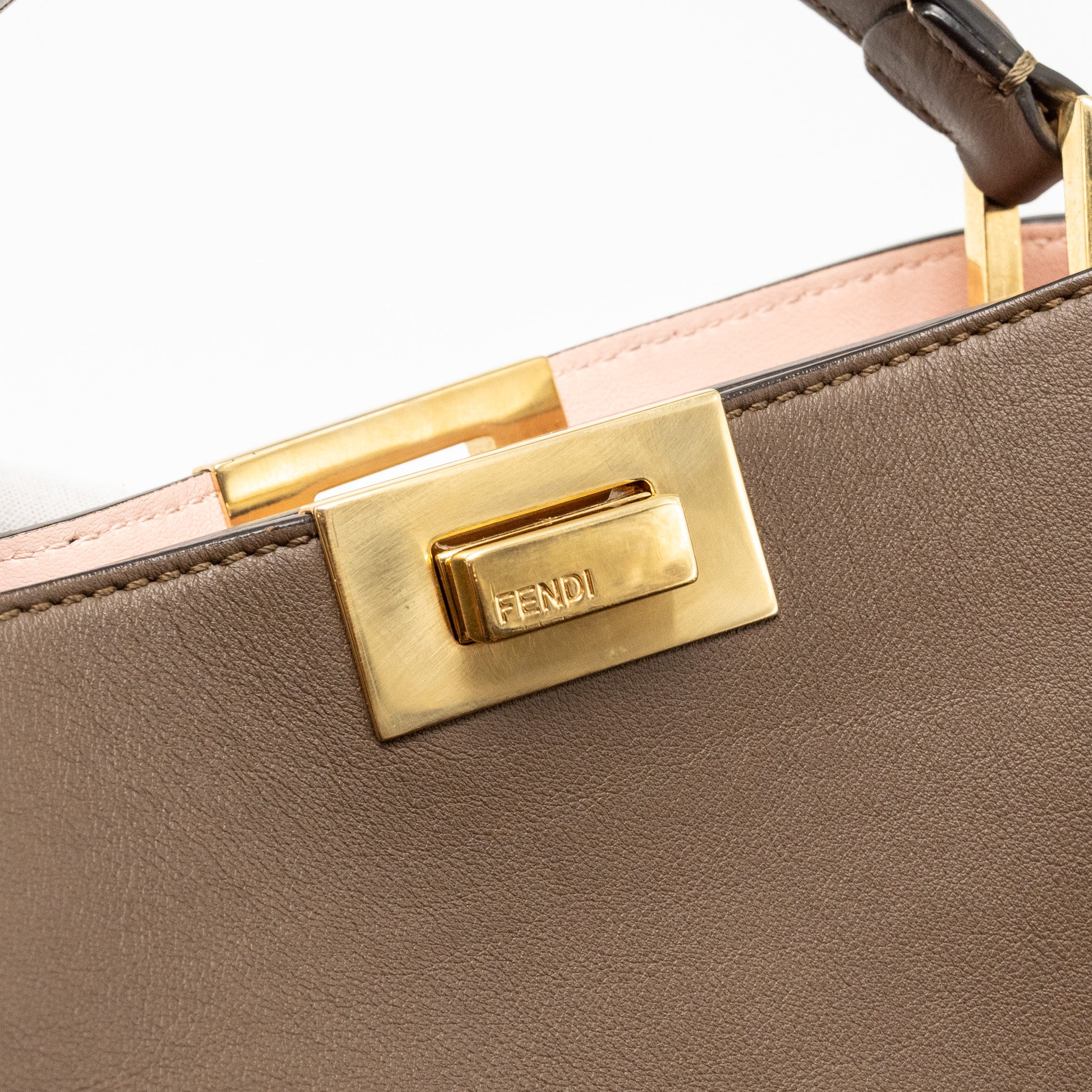 FENDI SMALL PEEKABOO ICONIC BAG CALFSKIN BROWN GHW