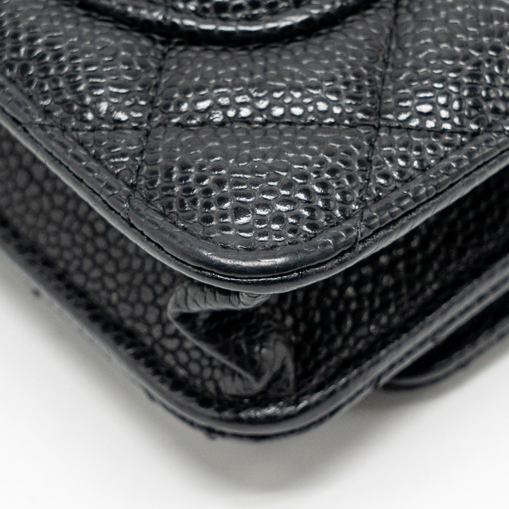 CHANEL CLASSIC WALLET ON CHAIN CAVIAR BLACK GHW
